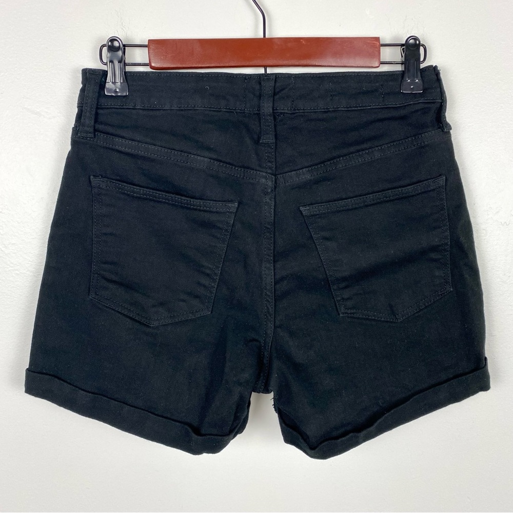Women’s High-Rise Midi Jean Black Shorts - Universal Thread Size 4 - Picture 5 of 12